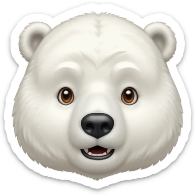 polar bear, chin support, suprise, half body sticker