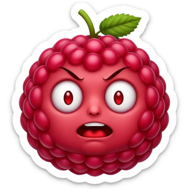 An evil raspberry  sticker