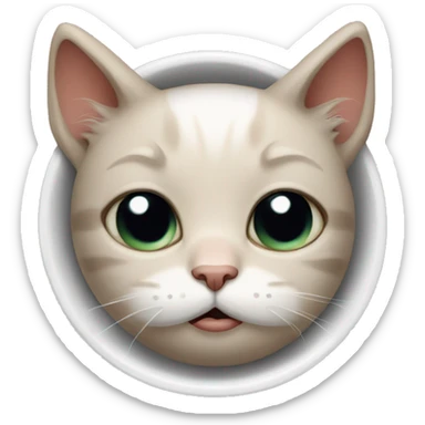 Sad kitten next to empty bowl sticker