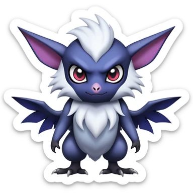 Edgy Cool Kawaii Noibat-Absol-Pokemon Full Body sticker