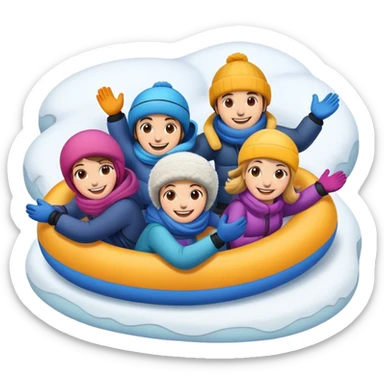 Tubing down snow sticker