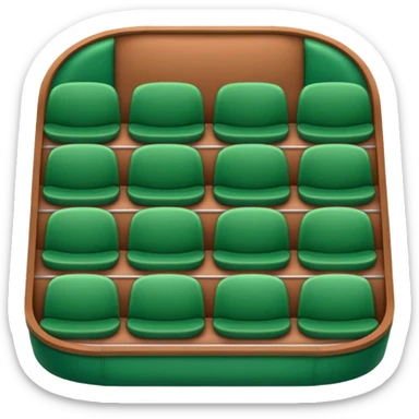 "iOS style stadium emoji, circular with seats and a field, no background" sticker