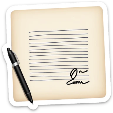 Signature at the bottom of the page sticker