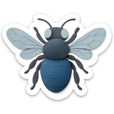 close-up of giant blue carpenter bee showing fine details sticker