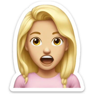 Blone girl temper tantrum sticker