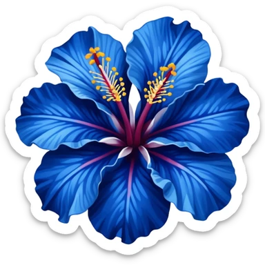 very Dark blue flower hibiscus only colour blue and white sticker