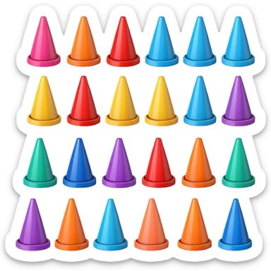 colorful Cone markers
 sticker