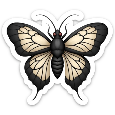 heart with gothic moth sticker