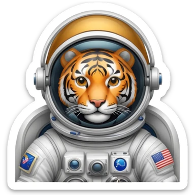 Tiger astronaut in space sticker