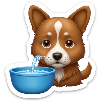 Dog, water bowl sticker
