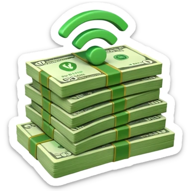 wifi money stack sticker