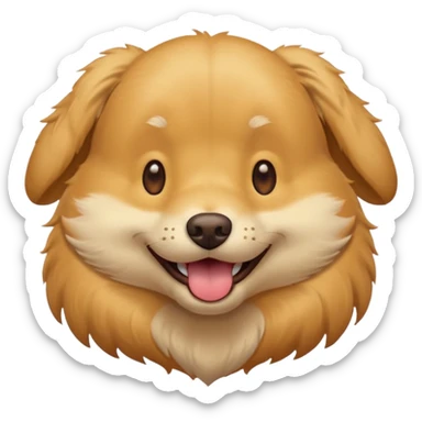 portrait of a dog, smiling with closed mouth, no tongue showing sticker