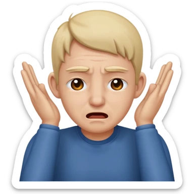 person covering ears, wincing in pain sticker