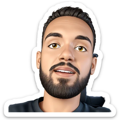 male portrait with car sticker