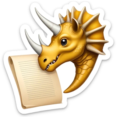 triceratops horn with papers sticker