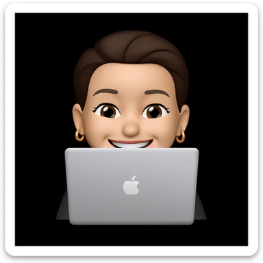 make her appear 5 kilos lighter, keep the gold earring rings, visible smiling lips, and same style as the original image sticker