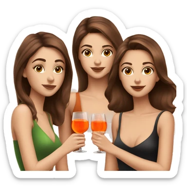 Three beautiful girls (brownHair) drinking aperol   sticker