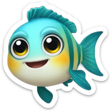 Cute fish sticker