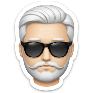 man with sunglasses, white skin, elegant hair, 30s, short beard sticker
