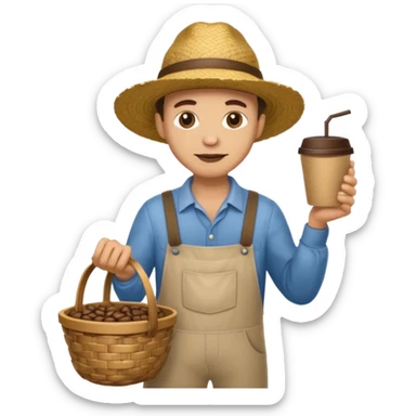 light skin granjero de cafe full body  sticker