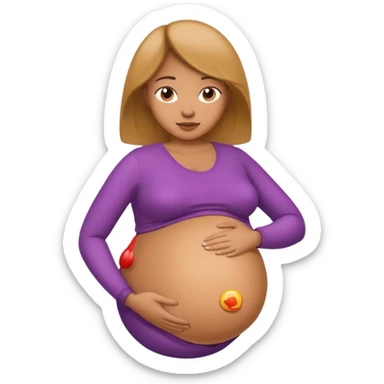  tan skin woman with inflated belly sticker