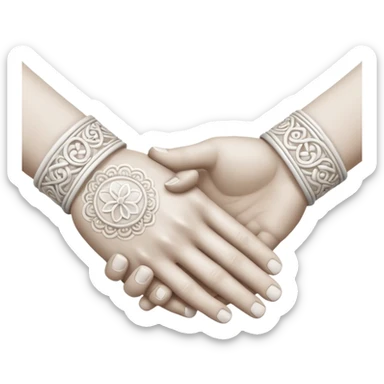 two white hands in a secret handshake sticker