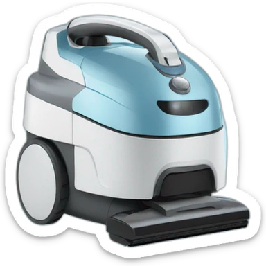 vacuum cleaner robot, very simple design with blue sky colour sticker