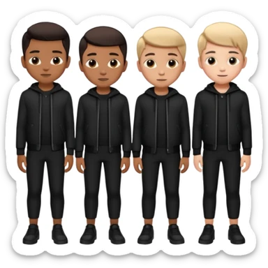 boys in stylish black outfits sticker