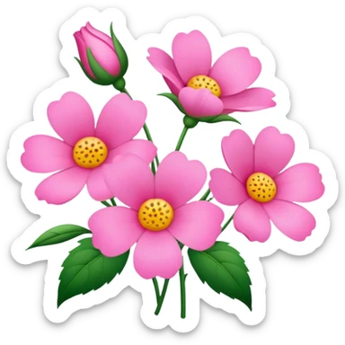 baby Pink flowers, with no stem  sticker