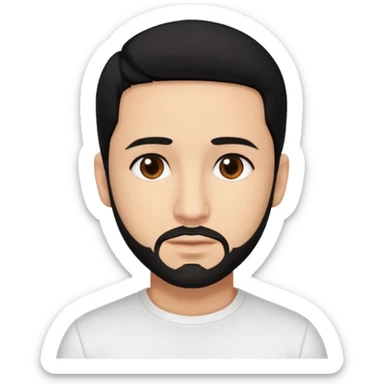 AJ McLean brown eyes, black hair, white shirt sticker