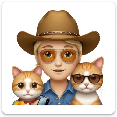 Selfie wearing cowboy cat in Australia  sticker
