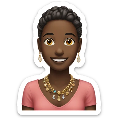 smiling girl portrait with jewelry sticker