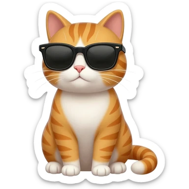 Cat wearing sunglasses sticker
