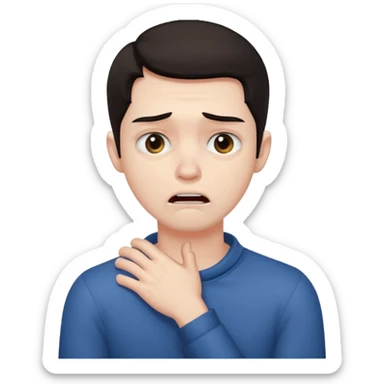 A guy strangling himself sticker