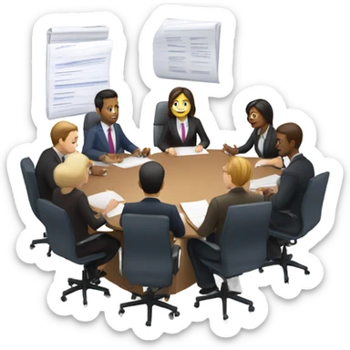 men and women work meeting at a table sticker