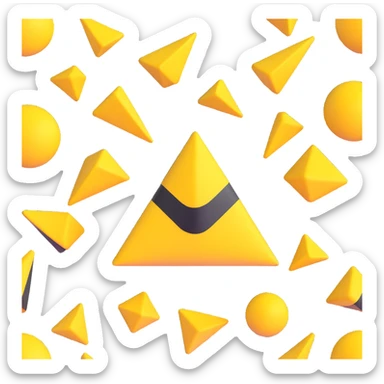 create a 3d image using a combination of black and yellow colors sticker