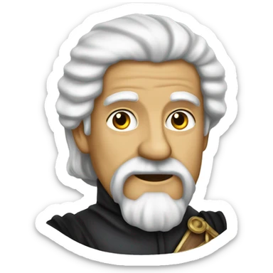 16th century spanish conquistador hernán cortes in his 60s with white hair and beard  sticker
