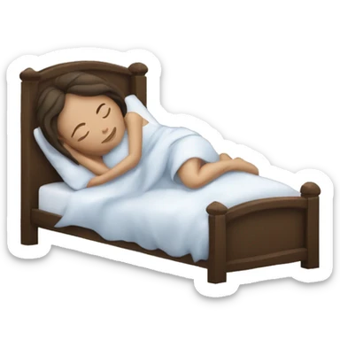 Brunette Caucasian women sleeping in bed sticker