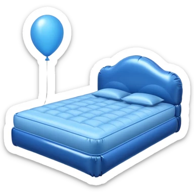 Blue bed balloon style shiny sticker
