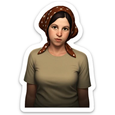 freckled girl in head scarf sticker