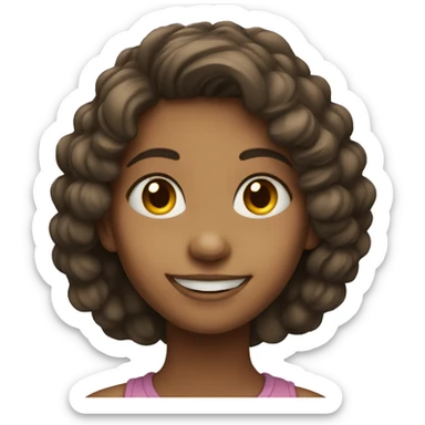 smiling girl in simple portrait sticker