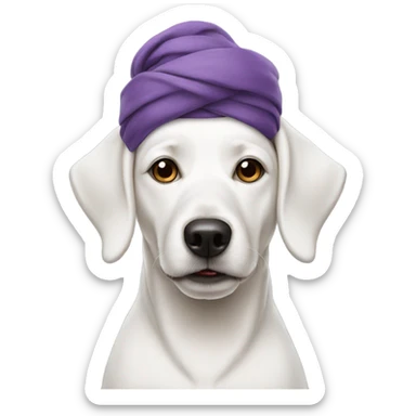 White dog with turban sticker