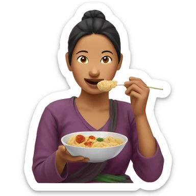 nepali girl eating momo sticker