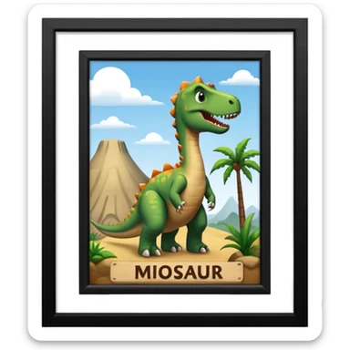 museum with dinosaur sign sticker