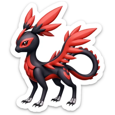 Meloetta-Nargacuga-Yveltal-Pokémon-Fakémon-fusion-hybrid-creature sticker