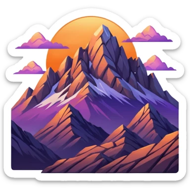 mountain sunrise sticker