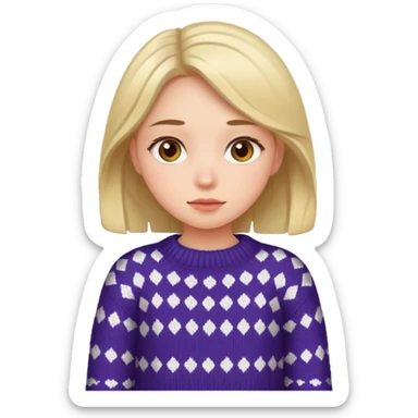 Knitted girl sticker