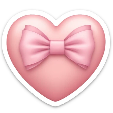 Blush pink heart with bow around it sticker