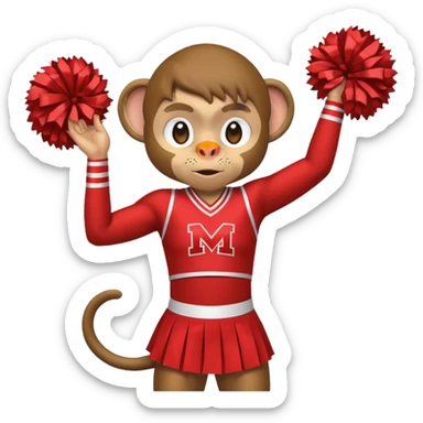 cheerleading monkey sticker
