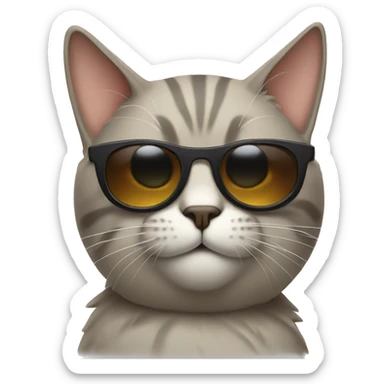 Cat with sunglasses sticker